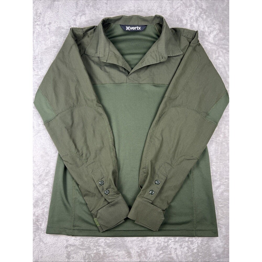 Vertx Shirt Mens Medium Green Tactical Long Sleeve Quarter Zip Military Combat